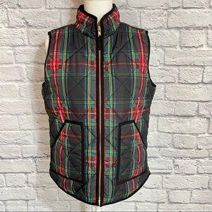 NWT J Crew Factory Plaid Puffer Vest